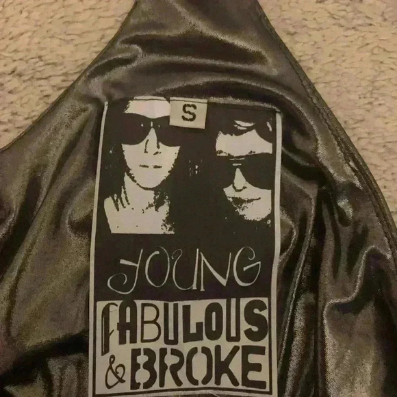 NWT gunmetal Young Fabulous Broke top - Picture 5 of 5